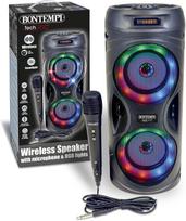 Belaidė kolonėlė su karaoke mikrofonu ir RGB šviesomis, 39 cm, Bontempi