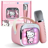 Vaikiškas karaoke rinkinys su mikrofonu ir LED kolonėle „Hello Kitty”