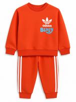 Komplektas berniukui su džemperiu ir kelnėmis „Adidas: Bluey”, oranžinis