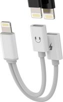 "iPhone AUX" įkrovimo Dongle kabelis (2 in 1) Dvigubas žaibo skirstytuvas įkrovimo ausinių garso adapteris dvigubas lizdas "Apple MFi Certified 11 12 13 14 Pro Max SE X XR 7 8Plus ausinių konverteris