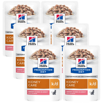 HILL'S PD Prescription Diet Feline k/d lašiša 6x85g - paketėlis