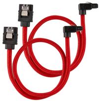 Corsair Premium Sleeved SATA Cable angled, red 30cm – 2 pack