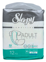 SLEEPY Sensitive Adult XL sauskelnės, 12 vnt.
