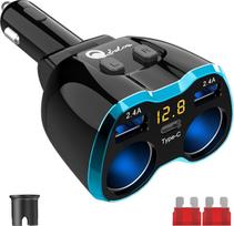 USB C automobilinis įkroviklis, cigarečių žiebtuvėlio daliklis, adapterio daliklis