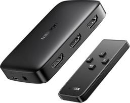 UGREEN 3 in 1 Out 4K HDMI jungiklis, 30 Hz, UHD automatinis HDMI jungiklis Nuotolinio valdymo pultas Palaiko "TV Stick", HDTV, nešiojamąjį kompiuterį, kompiuterį, žaidimų konsolę, "Switch", PS4, "X-Box", "Blu-Ray" grotuvą
