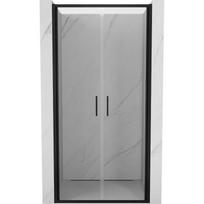 Mexen Exo dvigubos atidaromos dušo durys 120 cm, skaidrios, juodos - 814-120-000-70-00