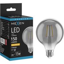 Mexen Vintis LED siūlelių lemputė E27, G95, 2W, Šilta - 2200K, 150 lm, dūminė - L157-E27-0222-70