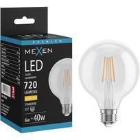 Mexen Vintis LED filamentinė lemputė E27, G95, 6W, Šilta - 2700K, 720 lm, skaidri - L157-E27-0627-00