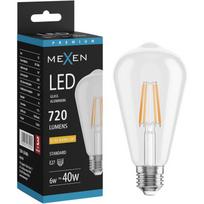 Mexen Vintis LED filamentinė lemputė E27, ST64, 6W, Šilta - 2200K, 720 lm, skaidri - L152-E27-0622-00