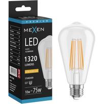 Mexen Vintis LED siūlelio lemputė E27, ST64, 10W, šilta - 2200K, 1320 lm, skaidri - L152-E27-1022-00