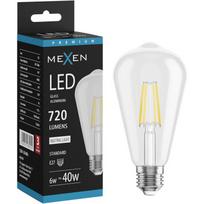 Mexen Vintis LED gijų lemputė E27, ST64, 6W, neutrali - 4000K, 720 lm, skaidri - L152-E27-0640-00