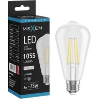 Mexen Vintis LED E27 kaitinimo lempa, ST64, 8W, Neutralus - 4000K, 1055 lm, skaidrus - L152-E27-0840-00