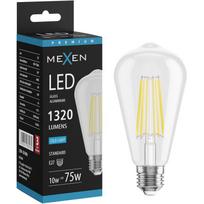 Mexen Vintis LED siūlelių lemputė E27, ST64, 10W, Šalta - 6500K, 1320 lm, skaidri - L152-E27-1040-00 - L152-E27-1065-00