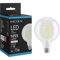 Mexen Vintis LED filamentinė lemputė E27, G125, 8W, Neutrali - 4000K, 1055 lm, skaidri - L158-E27-0840-00