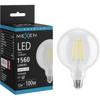 Mexen Vintis LED gijų lemputė E27, G125, 12W, Neutrinė - 4000K, 1560 lm, skaidri - L158-E27-1240-00