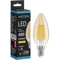 Mexen Vintis LED gijų lemputė E14, C35, 4W, Šilta - 2200K, 400 lm, gintarinė - L154-E14-0422-50