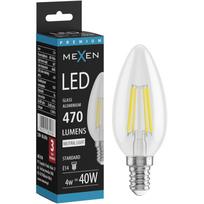 Mexen Vintis LED kaitrinė lemputė E14, C35, 4W, Neutrali - 4000K, 470 lm, skaidri - L154-E14-0427-00 - L154-E14-0440-00