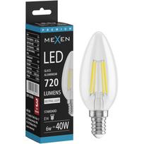 Mexen Vintis LED filamentinė lemputė E14, C35, 6W, Neutrali - 4000K, 720 lm, skaidri - L154-E14-0640-00