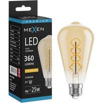 Mexen Vintis LED spiralės siūlelio lemputė E27, ST64, 4W, Šilta - 2200K, 360 lm, gintarinė - L162-E27-0422-50
