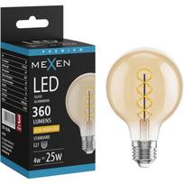 Mexen Vintis LED siūlų spiralės lemputė E27, G80, 4W, Šilta - 2200K, 360 lm, gintarinė - L165-E27-0422-50
