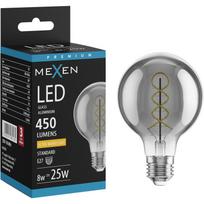 Mexen Vintis LED spiralinė siūlinė lemputė E27, G80, 8W, Šilta - 2200K, 450 lm, dūminė - L165-E27-0822-70