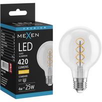 Mexen Vintis LED kaitinamosios spiralės lemputė E27, G80, 4W, Šilta - 2700K, 420 lm, skaidri - L165-E27-0427-00