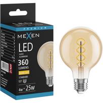 Mexen Vintis LED vielos spiralės lemputė E27, G80, 4W, Šilta - 2700K, 360 lm, gintaras - L165-E27-0427-50