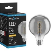 Mexen Vintis LED spiralinė kaitinamoji lemputė E27, G95, 4W, Šilta - 2200K, 220 lm, dūminė - L167-E27-0422-70