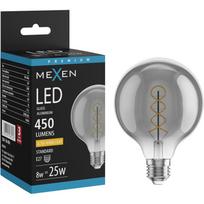 Mexen Vintis LED filamento spiralinė lemputė E27, G95, 8W, Šilta - 2200K, 450 lm, dūmų - L167-E27-0822-70