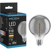 Mexen Vintis LED gijų spiralės lemputė E27, G95, 6W, Šilta - 2700K, 510 lm, tamsintas - L167-E27-0627-70