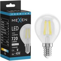 Mexen Vintis LED siūlelio lemputė E14, G45, 6W, Neutralus - 4000K, 720 lm, skaidri - L156-E14-0640-00