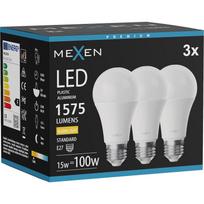 Mexen Nova 3x LED lemputė E27, A60, 15W, Šilta - 3000K, 1575 lm - L100-E27-1530-01x03