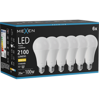 Mexen Nova 6x LED lemputė E27, A70, 20W, Šilta - 3000K, 2100 lm - L100-E27-2030-01x06