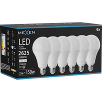 Mexen Nova 6x LED lemputė E27, A95, 25W, Neutrali - 4000K, 2625 lm - L100-E27-2540-01x06
