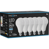 Mexen Nova 6x LED lemputė E27, A95, 25W, šaltai balta - 6500K, 2625 lm - L100-E27-2565-01x06