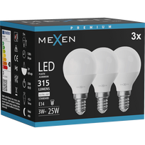Mexen Nova 3x LED lemputė E14, G45, 3W, Neutralus - 4000K, 315 lm - L101-E14-0340-01x03