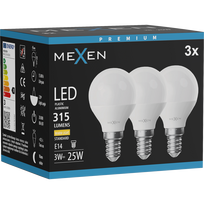 Mexen Nova 3x LED lemputė E14, G45, 3W, Šilta - 3000K, 315 lm - L101-E14-0330-01x03