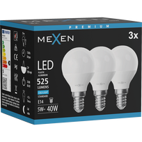 Mexen Nova 3x LED lemputė E14, G45, 5W, Šaltai - 6500K, 525 lm - L101-E14-0565-01x03
