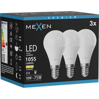 Mexen Nova 3x LED lemputė E14, G45, 10W, Šilta - 3000K, 1055 lm - L101-E14-1030-01x03