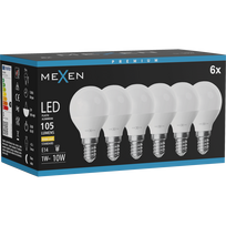 Mexen Nova 6x LED lemputė E14, G45, 1W, Šilta - 3000K, 105 lm - L101-E14-0130-01x06