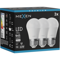 Mexen Nova 3x LED lemputė E27, G45, 9W, Neutrali - 4000K, 945 lm - L101-E27-0940-01x03