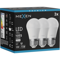 Mexen Nova 3x LED lemputė E27, G45, 10W, Neutralus - 4000K, 1055 lm - L101-E27-1040-01x03
