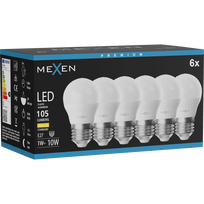 Mexen Nova 6x LED lemputė E27, G45, 1W, Šilta - 3000K, 105 lm - L101-E27-0130-01x06