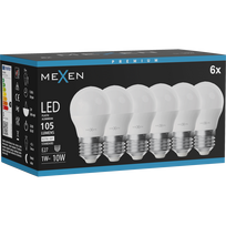 Mexen Nova 6x LED lemputė E27, G45, 1W, Neutrali - 4000K, 105 lm - L101-E27-0140-01x06