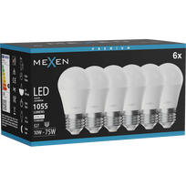 Mexen Nova 6x LED lemputė E27, G45, 10W, Neutrali - 4000K, 1055 lm - L101-E27-1040-01x06