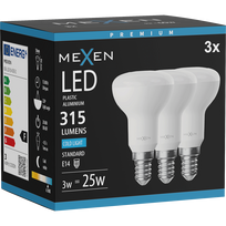 Mexen Nova 3x LED lemputė E14, R50, 3W, Šalta - 6500K, 315 lm - L103-E14-0365-01x03