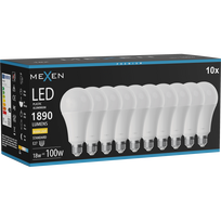 Mexen Nova 10x LED lemputė E27, A70, 18W, šilta - 3000K, 1890 lm - L100-E27-1830-01x10