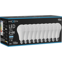Mexen Nova 10x LED lemputė E27, A70, 20W, Šalta - 6500K, 2100 lm - L100-E27-2065-01x10