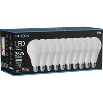Mexen Nova 10x LED lemputė E27, A95, 25W, Šalta - 6500K, 2625 lm - L100-E27-2565-01x10