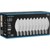 Mexen Nova 10x LED lemputė E14, C37, 1W, Neutralus - 4000K, 105 lm - L102-E14-0140-01x10